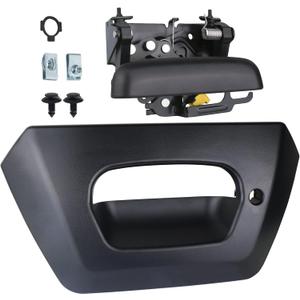 APPERFiT Tailgate Handle Latch with Bezel Trim Compatible with Chevy Chevrolet Avalanche 1500 2500 Pickup Truck 2002 2003 2004 2005 2006 Replaces 15086873 19209650 GM1915115 (Black)