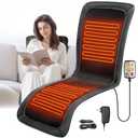 Heated Seat Covers with Fast Heat, 43.31”Longer PU Leather Comfortable Seat Cushion, Universal Full Back and Seat Cover for Home Office, Easy to Use Heating Pad for Chairs, Winter Christmas Gift