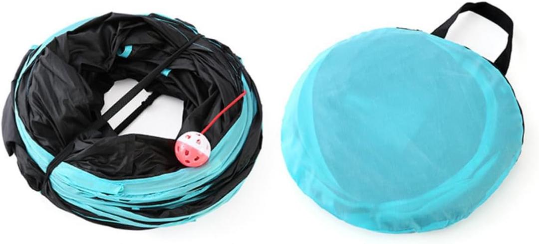 GLEAVI Cat Foldable Tunnel S-Shaped Four-Way Interactive Pet Tube for Indoor Cats Kitten Play and Exercise