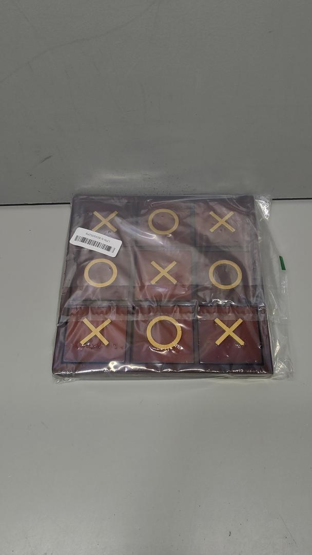 Juvale 9.5-inch Wooden Tic Tac Toe Game, Decorative Coffee Table Games for Adults and Family Activities