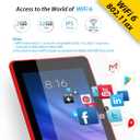 EGOTEK [Updated] 7 Inch WiFi Tablet, Android 10 GMS Certified OS, 2.5D Glass Touch Screen, Support WiFi 6 802.11 ax,1.5GHz Quad Core, 2GB+32GB, Fast Speed, Long Life Battery, Free Leather Case(Red)