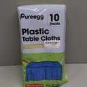 Pureegg Plastic Table Cloth Disposable 10 Pack, 54 x 108 Inch Table Cloths, Graduation Decorations Class of 2025, Graduation Party Tablecloths, Rectangle, Plastic Cover, Leakproof & Sturdy, Blue