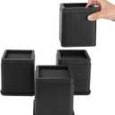BTSD-home 4 inch or 8 inch Bed Risers Heavy Duty Stackable Furniture Risers Bed Lifts Risers for Couch, Sofa, Desk or Table Legs Extenders Set of 4