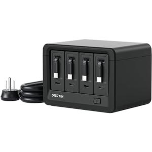 Gitryin 12-in-1 Desktop Charging Station with 4 Retractable Type-C Wall Chargers, 40W USB-C Power Strip with Flat Plug, Extension Cord with 1020J Surge Protection for Home Office