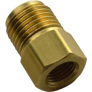 Inline Tube Brass Adapter Male 9/16"-18 to Female 3/8"-24