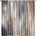 Fashion Gradient Curtains, Modern Urban Art Baroque Golden Grey Brown Painting Strokes Seamless Pattern Window Treatments, Blackout Rod Pocket Drapes For Living Room Bedroom Kitchen Bathroom 42x45in