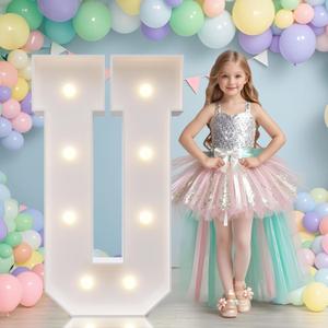 JoyMuse Marquee Letters 3 Feet Tall, Light Up Letters 3FT with Lights, Large Letters for Party, Letter U Light Up Letters for Baby Shower Wedding Proposal Graduation Birthday Decorations