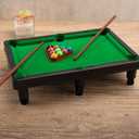 Mini Pool Table Set Portable Small Tabletop Billiards Game with 2 Sticks, 16 Balls and Triangle for Travel Party