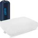 Camping Pillow Lightweight, Easy to Carry, Memory Foam Travel Pillow, Backpacking Pillows, Portable Pillows with Travel Storage Bag, Removable Pillow Cover (White)