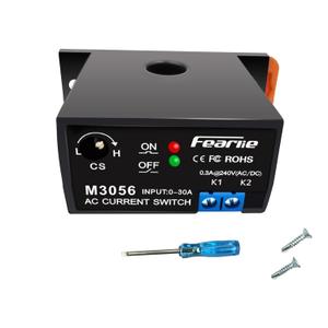 Miniature Current Switch,Current Sensing Switch,with Rails,Normally Closed Amp Sensor Monitoring Relay, AC 0-30A DetectableM3056