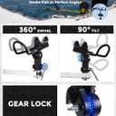 Spider Fishing Rod Holders for Boat, Aluminum Crappie Fishing Pole Mount, Adjustable Height & Angle, Boat Rod Rack for Spider Rigging