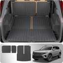 Cargo Liner Compatible with 2018-2025 Volkswagen Atlas (NOT for Cross Sport) Cargo Mat Kick Mats 2024 VW Atlas Accessories (2nd&3rd Row Backrest +Trunk Mats) (2nd Row Backrest Mats+Trunk Mat with Backrest Mat)