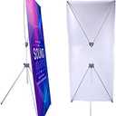 SUERUI Adjustable X Banner Stand Fits Any Banner Size Width 23" to 32" and Height 63" to 78",Portable Retractable Banner Holder with Carrying Bag - Customize Banner for Trade Show, Exhibition, 2 Pack