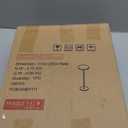 9.8-inch Marble Round Drink Table, Stone Finish Pedestal End Table for Living Room, Weighted Base Small Accent Side Table for Small Space Office - Beige