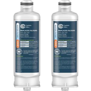 Crystala Filters Replacement for DA97-17376B Water Filter, NSF 42 Compatible with Samsung HAF-QIN, HAF-QIN/EXP, DA97-08006C, RF23M8070SG, RF23M8070SR, RF23M8090SG, RF23M8570SR (2 Pack)