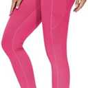 THE GYM PEOPLE Thick High Waist Yoga Pants with Pockets, Tummy Control Workout Running Yoga Leggings for Women M