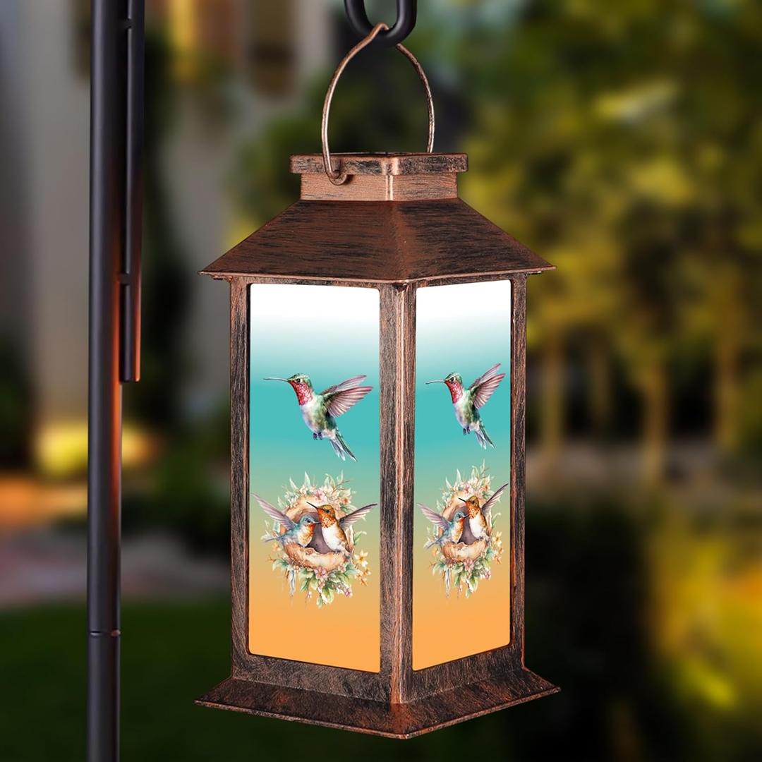 Solar Lanterns for Garden Decor,Waterproof Design Ideal Birthday Gifts for Women, Mom, and Grandma Solar LED Hanging Lights for Yard, Patio, Lawn, and Porch (Hummingbird)