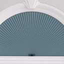 Myshade Arch Window Shades Half Circle Blackout Cellular Shades Cordless No Drill Blinds for Windows Half Moon Honeycomb Fabric No Tools Room Darkening Shades Easy Install (1PCS Blue 24" W X 48" H)