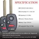 MechanMagic Key Fob Replacement Fits for Honda Ridgeline 2006-2014 / FIT 2008 / Odyssey 2005-2010 (FCC ID: OUCG8D-380H-A) Keyless Entry Remote Control Head Ignition Key PN:35111-SHJ-305 314MHZ