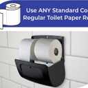  Commercial Toilet Paper Dispenser Wall Mount, Double (2 Roll) Locking Toilet Paper Holder (Black), Compact Two Roll, Side by Side Design Tissue Paper Dispenser