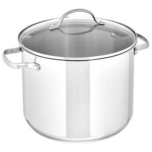 Amazon Basics Stainless Steel Stock Pot with Lid, 8 quarts, Silver