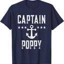 Vintage Captain Poppy - Personalized Family Cruise Boating T-Shirt