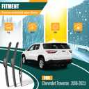 Windshield Wiper Blades Replacement for Chevy Chevrolet Traverse 2018 2019 2020 2021 2022 2023,Original Equipment Replacement Front Rear Wiper Blade Set - 24" 20" 10" (Set of 3)