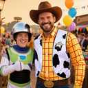 Cowboy Costume for Men with Yellow Plaid Button Down Shirt Men Cowboy Vest Cow Print Vest Halloween Western Outfit (XXL)