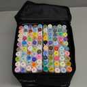 Caliart Markers, 100 Colors Dual Tip Art Markers Sketch Pens Permanent Alcohol Based, with Case for Adults Artists Drawing Illustration Sketching Coloring (White Barrel)