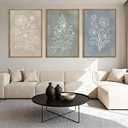 Anyzal Extra Large Boho Botanical Framed Wall Art 24x36 Inch Farmhouse Floral Painting Modern Minimalist Artwork for Living Room Bedroom Dining Room Set of 3