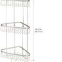 mDesign Metal 3-Tier Bathroom Corner Shower Shelf - Free Standing Vertical Unit Storage Shelves - for Organizing Soaps, Shampoos, Conditioner, Fash Face, Body Scrubs, Body Washes - 3 Baskets - Satin