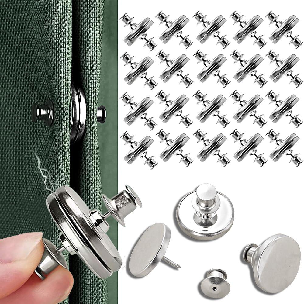 20 Pairs Magnetic Curtain Clips,Double Sided Magnetic Suction Curtain Magnets Closure Prevent Light Leaking Keep Curtain Closed for Home Bedroom Office Curtain Draperies(Sliver)