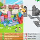 Magnetic Tiles for Kids, Fairytale Town Road Set, Magnetic Blocks Magnet Building Toys for 3-5 4-8 Years Old Boys Girls, Expansion Themed Magnet Educational STEM Creativity Toys 3+ Toddlers Xmas Gifts