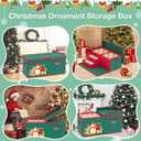 Christmas Ornament Storage Box 96 Bits - 3 Inch Adjustable Dividers Christmas Storage Containers with Lids Ornament Organizer Side Open Christmas Decoration Storage with Removable Drawer Trays (Green)