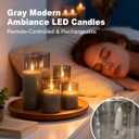 Rechargeable Flameless Candles, Realistic Flickering LED Flame,Real Wax Candle with Remote Control and Timer, Clear Glass Electronic Candles, 1 Set of 5Gray (Gray-Droplet 5Pcs)
