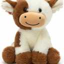 Cow Stuffed Animal Cute Cow Plush Doll Toy 8 inch for Girls Boys Christmas (zuoniu Brown)