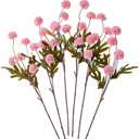 AWARDSEN 5PC Pink Fake Mums Flowers Artificial Chrysantnemum Flower Stem Mini Pompon Kiku Flower for DIY Bouquet Home Decor