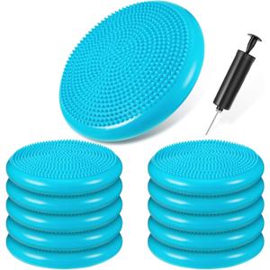 10 Pcs Wobble Cushion Wiggle Seat for Sensory Kid Flexible Seating Promotes Active Learning Improves Student Productivity Stability Inflated Balance Disc Pad with Air Pump for Classroom (Mint Green) 10 Pcs Wobble Cushion Wiggle Seat for Sensory Kid Flexible Seating Promotes Active Learning Improves Student Productivity Stability Inflated Balance Disc Pad with Air Pump for Classroom (Mint Green)