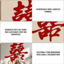 47-Inch Extra Large Double Happiness Wall Decal Chinese Wedding Decoration Set for Room Setup, Traditional Xi Character Banner for Marriage Celebration