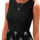 MCKOL Women Sleeveless Crewneck Ruched High Waisted Tank Long Sundress Wedding Guest Cocktail Boho Maxi Dress with Pockets (Black, XL)