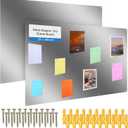Ireer 24 x 36 Inch Magnetic Board Steel Magnet Bulletin Boards for Walls to Display Magnetic Notes Photos for Home Classroom Office, Pre Drilled with Screws and Dry Wet Erase Feature