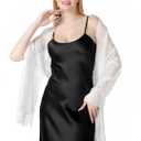Shawls and Wraps for Evening Dresses Lace Scarfs for Women Pashmina Wedding Formal Shawl (White2)