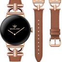 Wearlizer Leather Bands Compatible with Google Pixel Watch 4/3 41mm/Pixel Watch 2/1 Band Women, Dressy Designer Slim Leather Strap with D-Shape Metal Buckle for Pixel Smartwatch Accessories