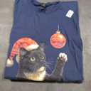 Funny Tuxedo Bauble Cat Santa Hat Red Xmas Christmas T-Shirt 2XL