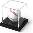 Baseball Display Case, Clear Acrylic Cube Baseball Case, UV Protected Baseball Holder Display Case, Baseball Stand Box for Signed Balls Memorabilia, 1 Pack