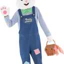 Morph Easter Bunny Costume Adult Rabbit Mascot Dungarees Suit for Easter Costumes Celebrations and Events (X-Large)