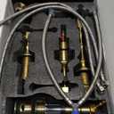 BWE 8 Inch Vintage Brass Bathroom Faucet for Sink 3 Hole Brushed Gold Bathroom Sink Faucet with Pop-up Drain and Supply Lines 2 Handle Widespread Bathroom Faucet Solid Brass