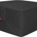 SheeChung Large 44'' Square Fire Pit Cover - Waterproof 600D Heavy Duty Square Patio Fire Pit Table Cover Black (44''L x 44''W x 24''H)-Fits 40",42",43",44"Firepit/Bowl Cover