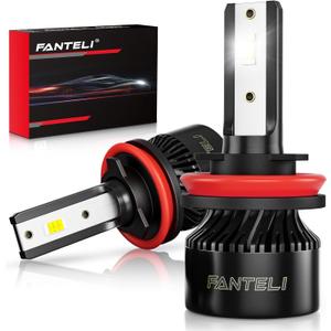 FANTELI H11 LED Bulb, 36000LM 800% Brighter 1:1 Size H8 H9 LED Fog Light Bulbs, Plug and Play H11 Bulb 6000K Cool White, IP68 Waterproof, Pack of 2, Interior Fog Lamp Driving Lights