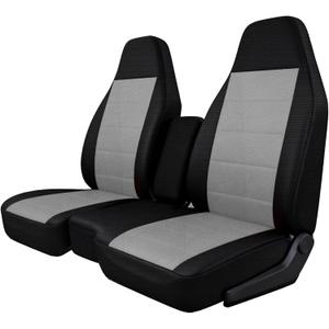 Front 60/40 Split Bench Seat Cover for Chevy Colorado & GMC Canyon 2004-2012 Models, with Console Armrest, Premium Knitted Fabric with Foam Padding, Enhanced Ergonomic Support - Gray